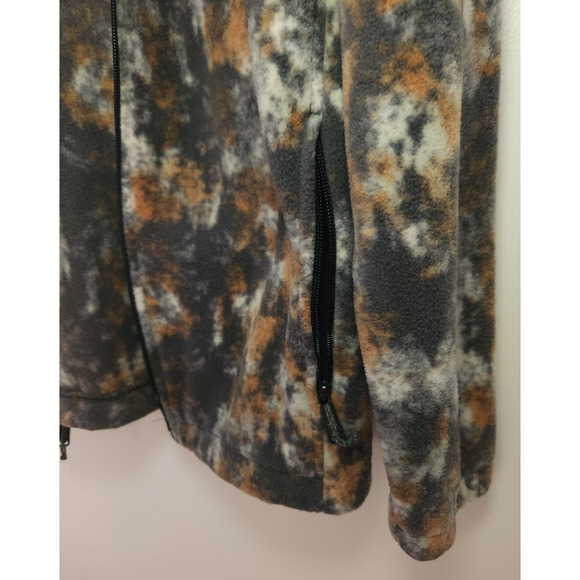 Mens Columbia Steens Mountain Printed Jacket Dark Stone Timberwood Fleece Zip, S - Picture 15 of 16